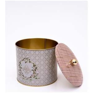 กระปุกโลหะทรงกลมสีดอกกุหลาบขนาด175x155มม. 3.5L เก็บและบรรจุอาหาร - Product Image 2