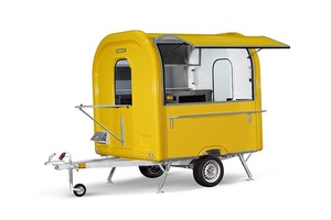 <b>Red</b> Capsule Style Mobile Food Truck Aluminum & Fiberglass Frame Triple Axle Insulated Compartments Outdoor Use Candy - Product Image 4
