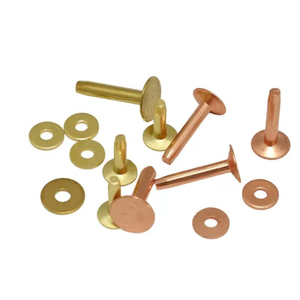 Remache de latón macizo de doble capa para cuero con arandela y tornillo Chicago - Product Image 1