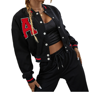 Veste de bombardier élégante pour Chicago pour hommes avec col montant en toile et logo avant - Product Image 4