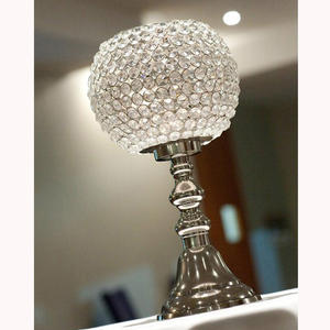 Nouvelle pièce maîtresse pour décoration de table porte-bougie boule de cristal clair galvaniser fil or fini meilleure qualité d'exportation - Product Image 3
