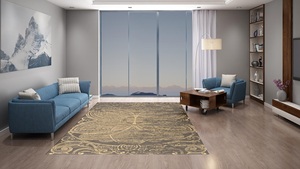 Conjunto de alfombra de lana anudada a mano de alta calidad Diseño de patrón abstracto - Product Image 4