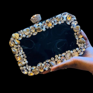 Bolso de mano de resina hecho a mano con bordado indio personalizado, luz nocturna impermeable, regalo de Boda nupcial perfecto para ella - Product Image 1