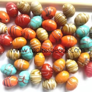 Cuentas cuadradas de cristal checo hechas a mano de Murano, 17mm, cuentas de cristal checo mezcla de cuentas joyería de agujero pequeño disponible razonable - Product Image 6