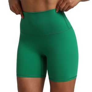 Women's High Waist Yoga <b>Shorts</b> Quick-Drying <b>Super</b> Soft Sportswear for Gym Fitness Tight Running Lifting Solid Pattern Pants - Product Image 4
