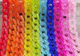 Grands maillons de chaîne en résine transparente colorée |   Décoration murale - Product Image 2