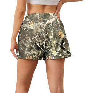 Pantalones cortos de poliéster 100% de secado rápido ligeros estampados para mujer logotipo personalizado Fitness correr entrenamiento cintura con cordón pantalones cortos - Product Image 2