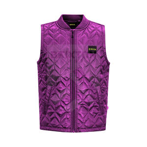 Gilet zippé personnalisable vestes d'hiver sans manches manteaux respirant col montant décontracté soie matériel hommes OEM service brodé - Product Image 1