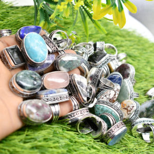 Hip Hop Jewelry Solid Brass Original Silver Plated Handmade Rings Assorted <b>Crystal</b> Stone Mix Shape Designer Rings Fine Jewelry - Product Image 1