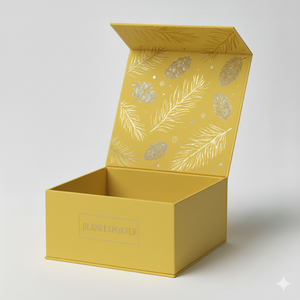 Boîte cadeau magnétique rigide pliable de luxe en matériaux recyclés avec logo personnalisé imprimé, finition mate noire, doublure en éponge, couvercle magnétique - Product Image 3