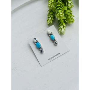 Jameson Garcia Dangle <b>Post</b> <b>Earrings</b> Multi-Stone and Sterling Silver Drop Design - Product Image 4