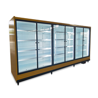 Réfrigérateur commercial vertical à porte vitrée, refroidisseur de boissons à ventilation forcée pour supermarchés et magasins de proximité