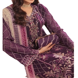 Trajes de Fiesta para Mujer de Pakistán e India, Shalwar Kameez Dupatta de Chifón con Trabajo a Mano, Diseño Étnico Moderno, Colección Evergreen - Product Image 1