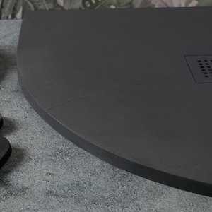 Receveur de douche semi-circulaire 90x90 en résine anthracite Milan Bath & Toilet Supplies - Product Image 3