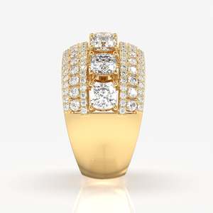 Stellar <b>Cushion</b> & <b>Round</b> Cut Moissanite Diamond Wedding Sterling Silver Band Ring - Product Image 3