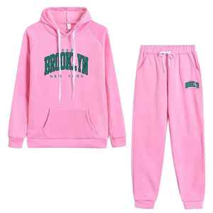Ensemble de sport décontracté toutes saisons Sweat à capuche et pantalon de survêtement imprimés Brooklyn vert Mode urbaine Respirant et cool dans toutes les couleurs - Product Image 1