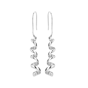Sterling Silver Spiral <b>Dangling</b> Drop Cross Screw Shape Featuring Pearls <b>Diamonds</b> Rose Gold Platinum for Wedding Party Christian - Product Image 1