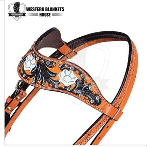 Ensemble de harnais et de bride de course équestre occidentale de qualité supérieure avec cuir et acier inoxydable confortable - Product Image 2