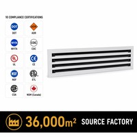 Diffuseur d'air linéaire multi-emplacements réglable en aluminium pour CVC, grille de ventilation, équipement d'amortisseur d'air contemporain