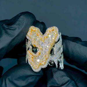 Anillo de dedo de moissanita VVS de Plata de Ley 925 de alta calidad para hombre, estilo de letra Y Pop Hip Hop, joyería fina para bodas IGI - Product Image 6