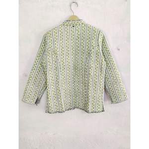 Chaqueta Unisex de algodón 100% acolchada con estilo, bloque de mano estampado Floral, diseño Reversible, botón transpirable de longitud corta - Product Image 5