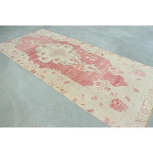 พรมวินเทจขนาด 4.9x11.1 ฟุต พรมตุรกีขนาดใหญ่ พรมลายสัตว์สีชมพูเบจ - Product Image 4