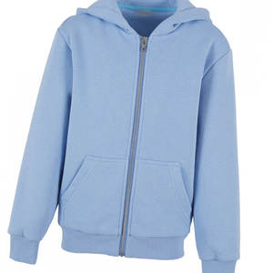 Sweat à capuche bleu clair pour homme en molleton doux en coton avec fermeture éclair intégrale, nouveau logo personnalisé OEM, vêtements d'hiver pour homme, sweats à capuche avec fermeture éclair - Product Image 3