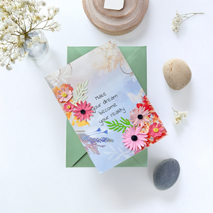 Tarjeta de felicitación de papel hecha a mano de Vietnam con diseño de filigrana de flores Impresión digital-VietnamCrafts GF011 para regalo - Product Image 3