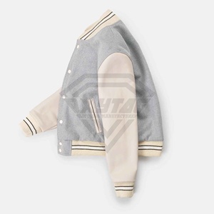 Último diseño de chaqueta de cuero Chenille Bordado de lana Letterman Bomber School College University 2025 chaqueta universitaria de béisbol - Product Image 4