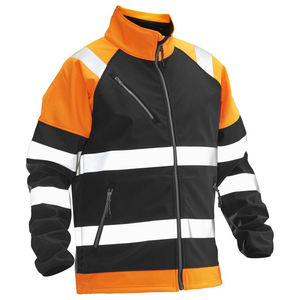 Veste Softshell Haute Visibilité Personnalisable en Gros pour Hommes avec Bande Réfléchissante Coupe-Vent Veste de Sécurité de Travail Softshell - Product Image 1