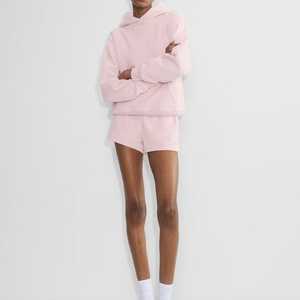Sweat à capuche streetwear pour femmes sweats à capuche personnalisés en coton délavé à l'acide avec logo brodé - Product Image 1