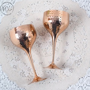 Top Trending Best Copper Hammered Cocktail Glasses Set For Drinking Ware Barware in Customized <b>Metal</b> Floral Embossed Cocktail - Product Image 5