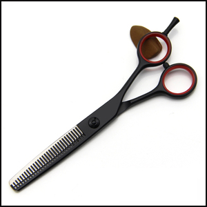 Tijeras de peluquero negras superiores hechas a medida con mango de cerámica para adelgazar la tijera de pulido de acabado de corte de pelo - Product Image 4