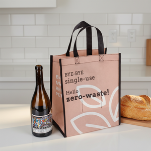 Sac de courses en tissu non tissé avec poignées personnalisables pour les voyages et la plage - Product Image 1