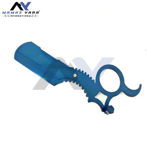 Rasoir manuel en acier inoxydable bleu de qualité supérieure lame unique remplaçable pour le visage et le corps rasoir droit en métal de qualité supérieure - Product Image 1
