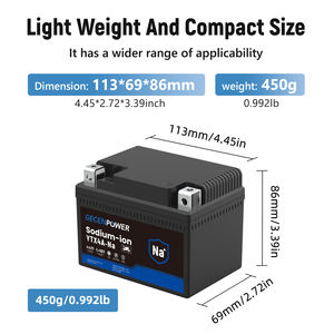 แบตเตอรี่รถจักรยานยนต์ Gecenpower YTX4A-Na 12V โซเดียมไอออน 1.7Ah ไม่ต้องดูแลรักษา เทคโนโลยีใหม่ ใช้แทนแบตเตอรี่ตะกั่วกรด - Product Image 2