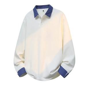 เสื้อสเวตเตอร์แบบสวมหัวสำหรับผู้ชาย, เสื้อโปโลแบบสวมหัวแขนยาวทรงหลวมลำลองสำหรับฤดูใบไม้ร่วงและฤดูหนาว - Product Image 1