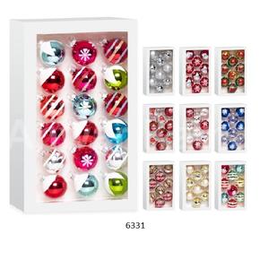 Ensemble 18 pièces couleur plein verre impressions florales boules décoration Festival fête décors pour la maison vacances arbre de noël ornements suspendus - Product Image 2