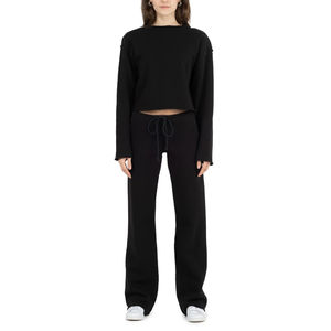 Pantalon en molleton bouffant vierge imprimé personnalisé en ligne Pantalon en molleton délavé Vente en gros Pantalon de survêtement évasé à jambes larges pour hommes Pantalons évasés pour hommes - Product Image 3