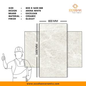 Arena Blanc Super Shiny Carreaux Pisos Carreaux Vitrifiés en Porcelaine 80X160 CM Moderne Antidérapant pour Intérieur Salle de Bain Bureau Sol - Product Image 2