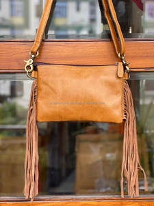 ใหม่จริงผมมือTooledหนังCrossbodyกระเป๋าWestern Boho Turquoiseหินกระเป๋าหนังแท้กระเป๋าถือสตรี - Product Image 4
