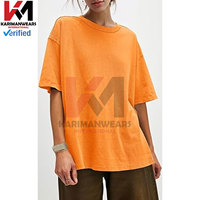 Kaos Wanita Oversize Musim Panas Trendi Kasual Lengan Pendek Kerah Bulat Atasan Regular Fit Bermotif Bernapas Ringan