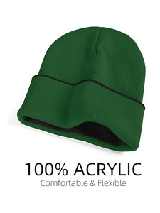 Bonnets en acrylique | Chapeaux en tricot d'hiver de luxe | Logo personnalisable en gros de qualité supérieure broderie 3D unisexe adulte couleurs personnalisées - Product Image 2