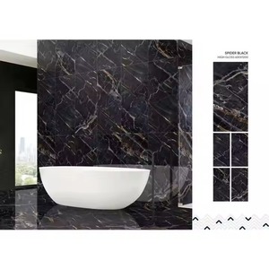 Azulejos de pared negros antideslizantes de terrazo rústico indio de 600x1200mm, azulejos de suelo de madera vitrificada pulida de porcelana, fábrica de uso Interior - Product Image 1