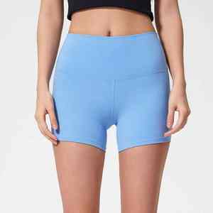 Pantalones cortos de yoga suaves de cintura alta con logotipo personalizado para niñas, mallas deportivas de gimnasio sin costuras con cintura ancha para entrenamiento sin peso - Product Image 4