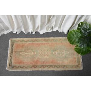 Tapis en laine turque vintage de 160x350 pieds, motif patchwork beige et bleu, tissage plat, support en latex pour décorations de salon - Product Image 1