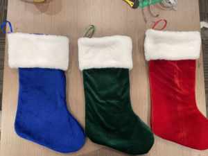 ถุงเท้าคริสต์มาสกำมะหยี่เงาหนา ถุงเท้าคริสต์มาสขนาดใหญ่ 18 นิ้ว สีแดง สำหรับงานปัก - Product Image 6