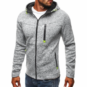 OEM personalizado de los hombres 100% de algodón de lana con cremallera Sudadera con capucha deportiva de invierno antiarrugas de alta calidad al por mayor de diseño sólido con el logotipo forrado - Product Image 1