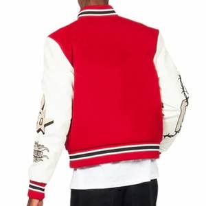 Vente chaude Rouge Broderie Personnalisée Varsity Hommes Vestes Manches En Cuir Letterman Homme Vestes Vestes D'hiver pour homme Respirant - Product Image 2