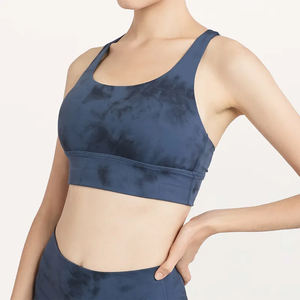 Soutien-gorge de sport élégant Tie Dye avec logo personnalisé Durable antichoc Yoga Gym Wear Dernière version Méthode d'impression personnalisée - Product Image 3
